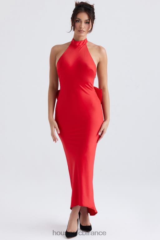 House of CB robe dos nu à nœud rouge ilaria N888H349 vêtements