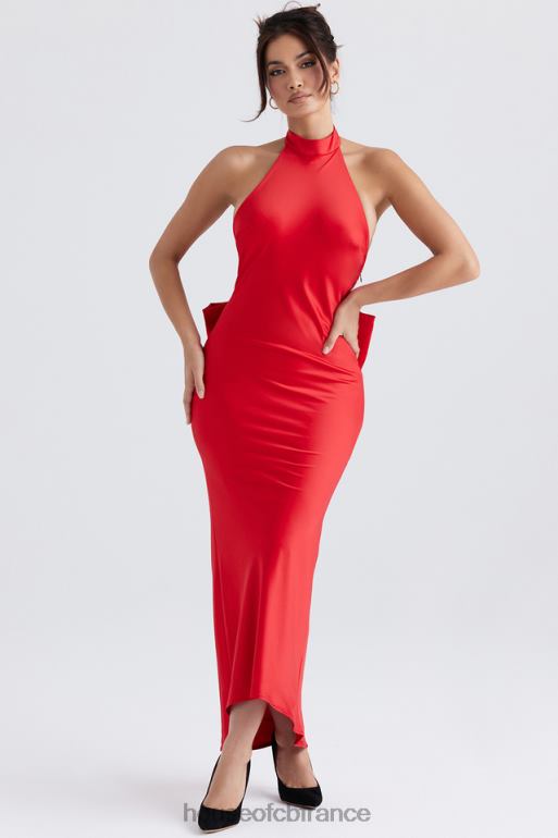 House of CB robe dos nu à nœud rouge ilaria N888H349 vêtements