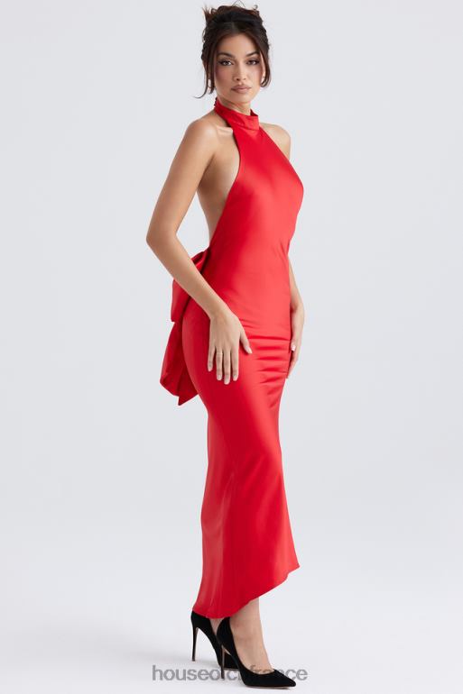 House of CB robe dos nu à nœud rouge ilaria N888H349 vêtements