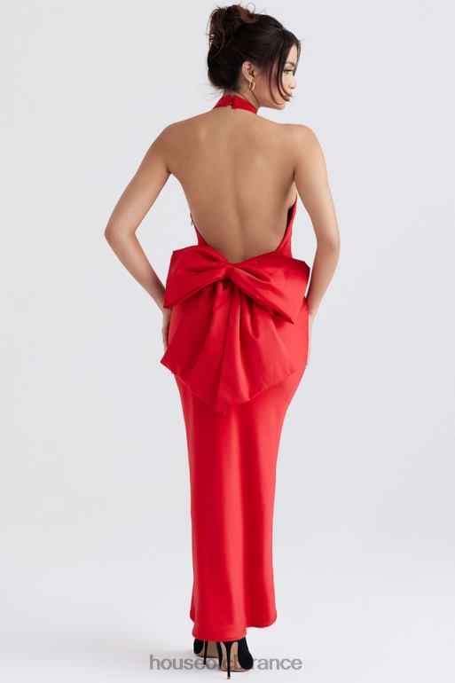 House of CB robe dos nu à nœud rouge ilaria N888H349 vêtements