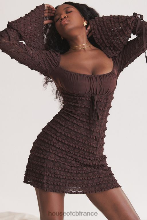 House of CB robe en dentelle expresso Marisa N888H164 vêtements