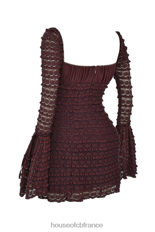 House of CB robe en dentelle expresso Marisa N888H164 vêtements