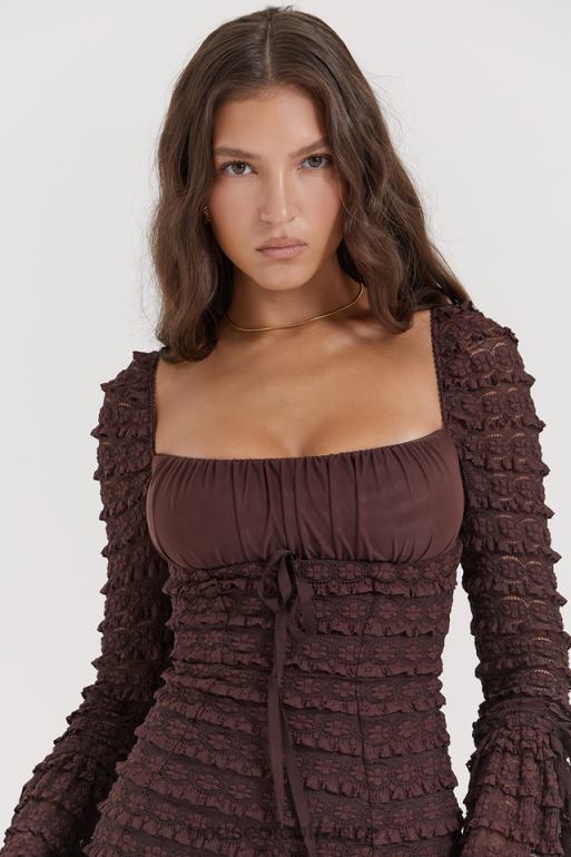 House of CB robe en dentelle expresso Marisa N888H164 vêtements