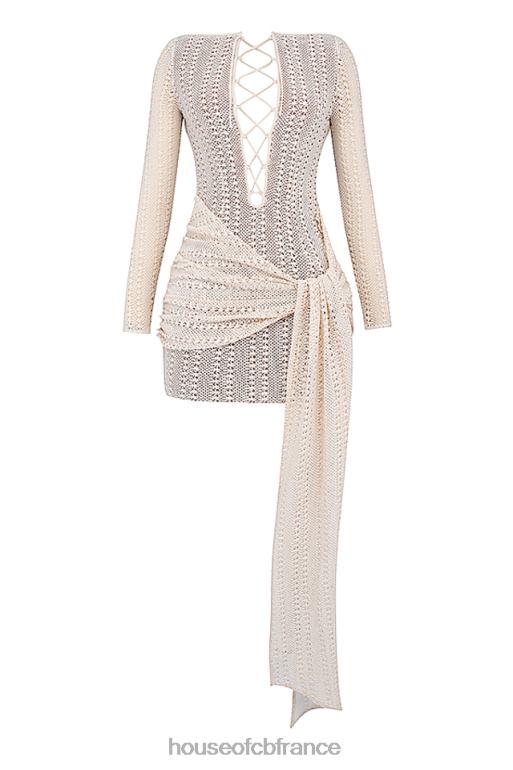 House of CB robe à lacets en tricot naturel Carmelita N888H175 vêtements