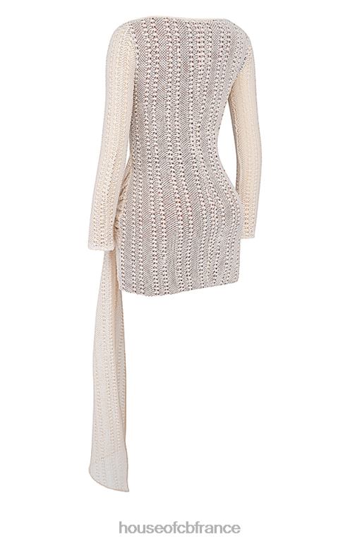 House of CB robe à lacets en tricot naturel Carmelita N888H175 vêtements