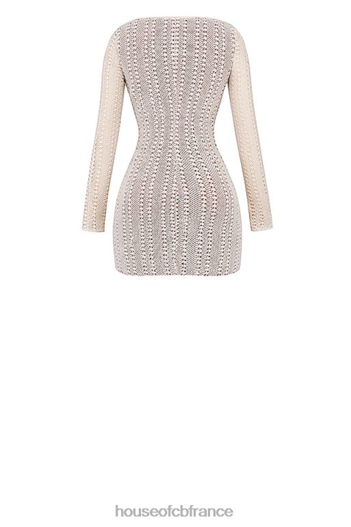 House of CB robe à lacets en tricot naturel Carmelita N888H175 vêtements