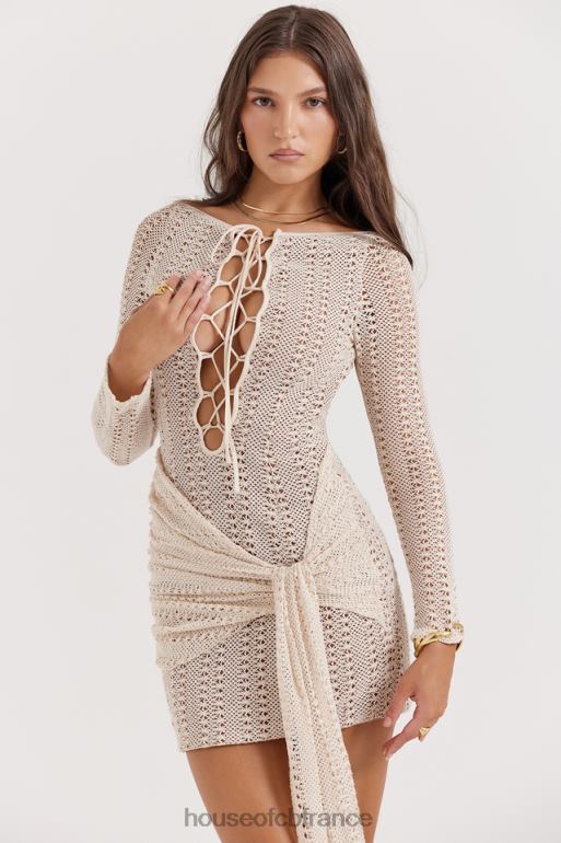 House of CB robe à lacets en tricot naturel Carmelita N888H175 vêtements