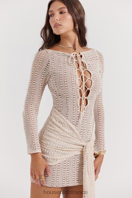 House of CB robe à lacets en tricot naturel Carmelita N888H175 vêtements