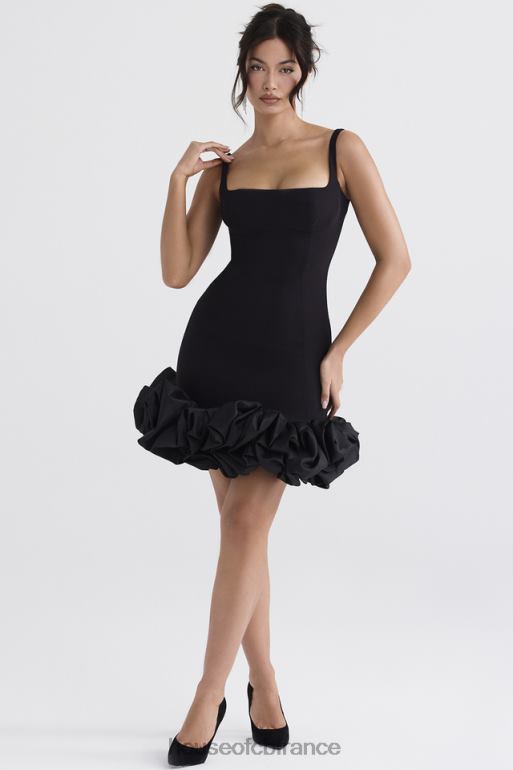 House of CB robe lilou noire à ourlet volanté N888H330 vêtements