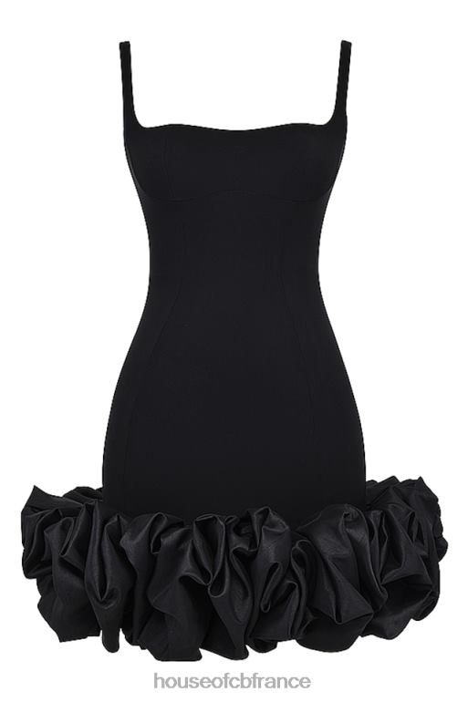 House of CB robe lilou noire à ourlet volanté N888H330 vêtements