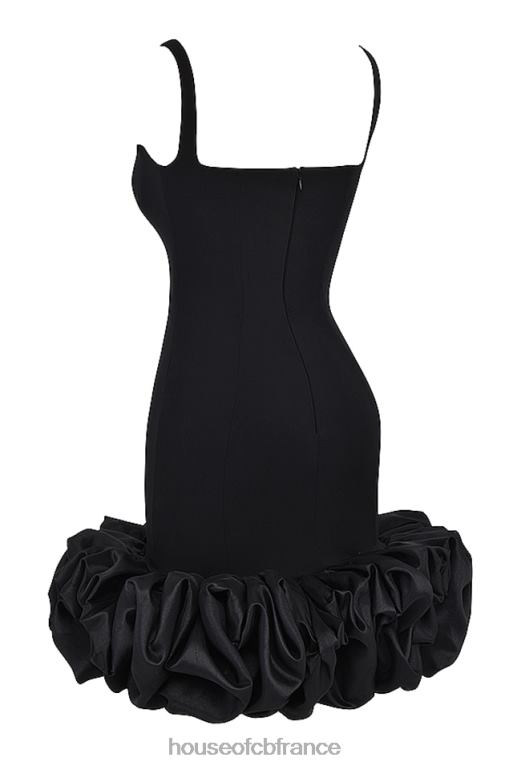 House of CB robe lilou noire à ourlet volanté N888H330 vêtements