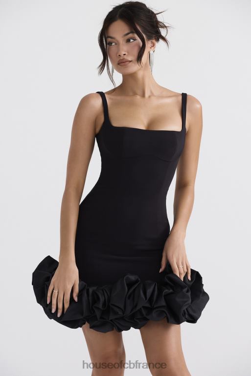 House of CB robe lilou noire à ourlet volanté N888H330 vêtements