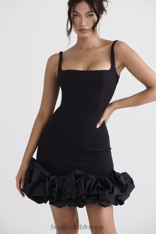 House of CB robe lilou noire à ourlet volanté N888H330 vêtements