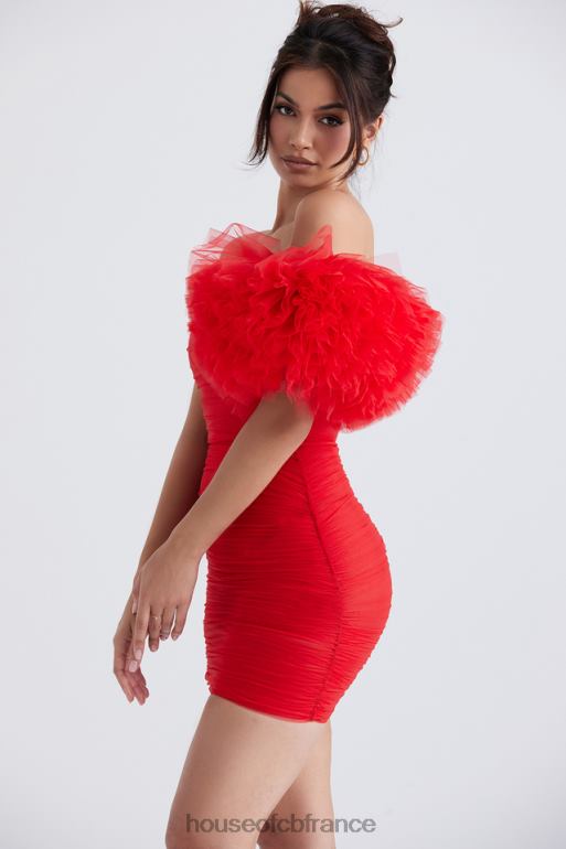 House of CB robe noelle écarlate à manches volantées N888H358 vêtements