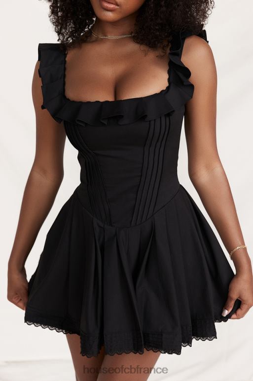 House of CB robe plissée noire jemima N888H216 vêtements
