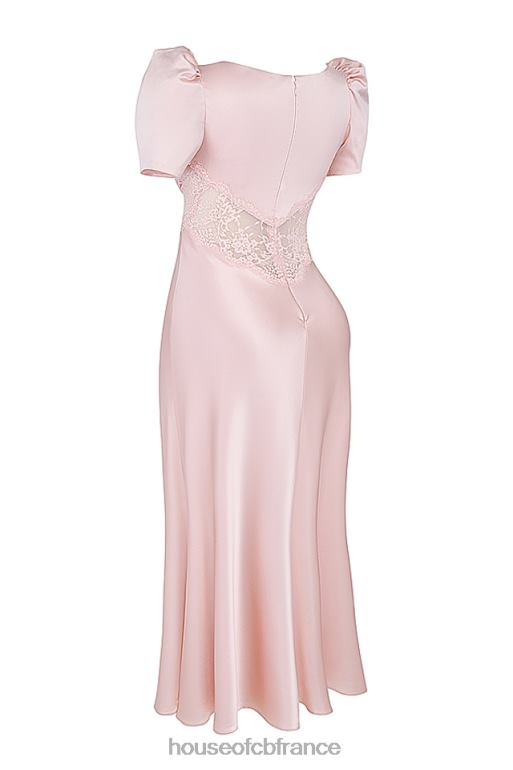House of CB robe rafaela en pure soie et dentelle pêche douce N888H168 vêtements