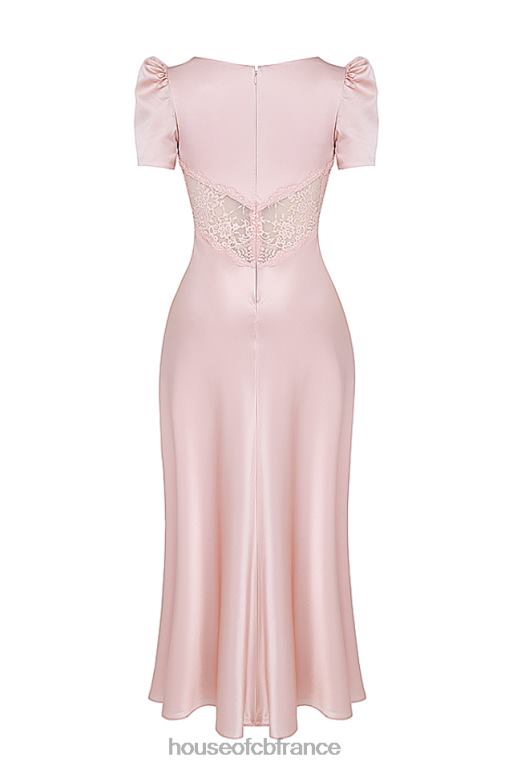 House of CB robe rafaela en pure soie et dentelle pêche douce N888H168 vêtements