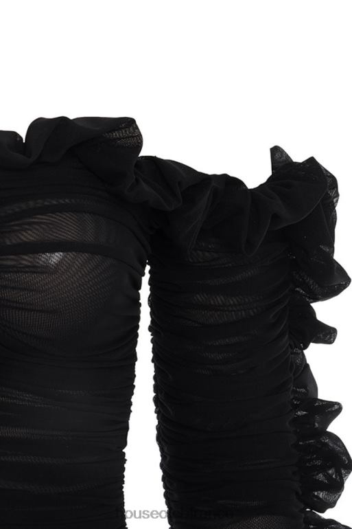 House of CB tatyana robe noire à volants et à lacets N888H633 vêtements