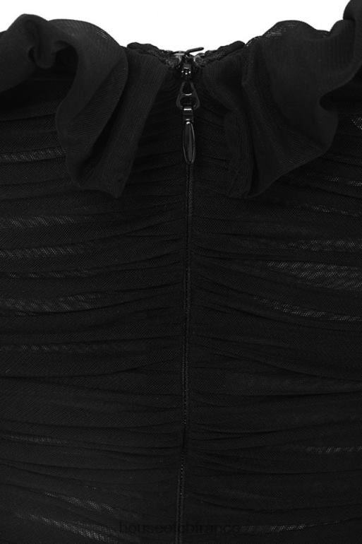 House of CB tatyana robe noire à volants et à lacets N888H633 vêtements