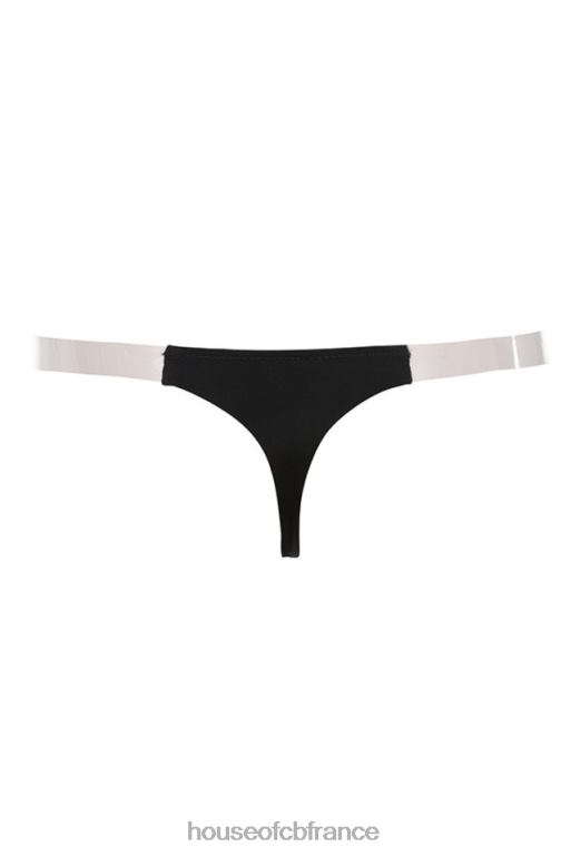 House of CB solution string transparent avec sangle latérale - noir N888H1300 vêtements