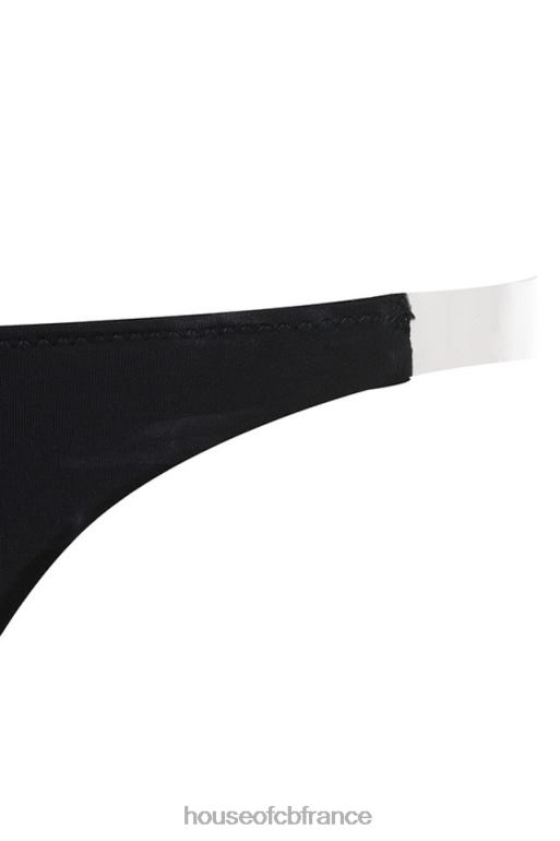 House of CB solution string transparent avec sangle latérale - noir N888H1300 vêtements