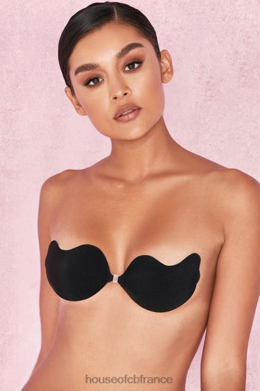 House of CB soutien-gorge en V moulé en microfibre avec fermeture sur le devant - noir N888H1319 vêtements