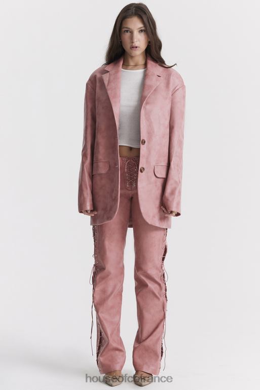 House of CB blazer oversize en cuir vegan rose chaud kiera N888H1031 vêtements