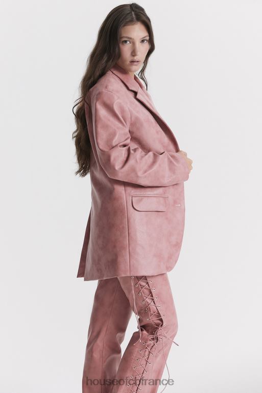House of CB blazer oversize en cuir vegan rose chaud kiera N888H1031 vêtements