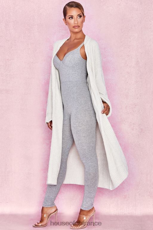 House of CB cardigan ample en chenille blanc cassé céline N888H1054 vêtements