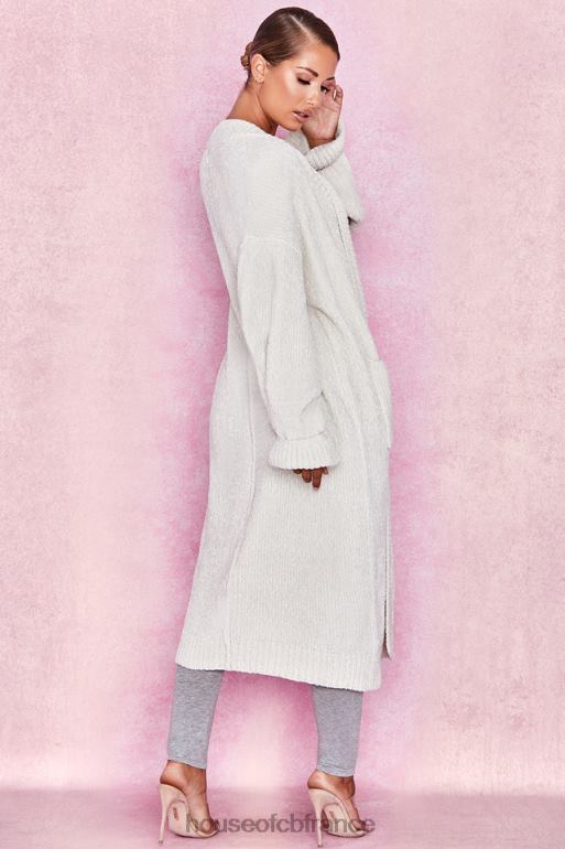 House of CB cardigan ample en chenille blanc cassé céline N888H1054 vêtements