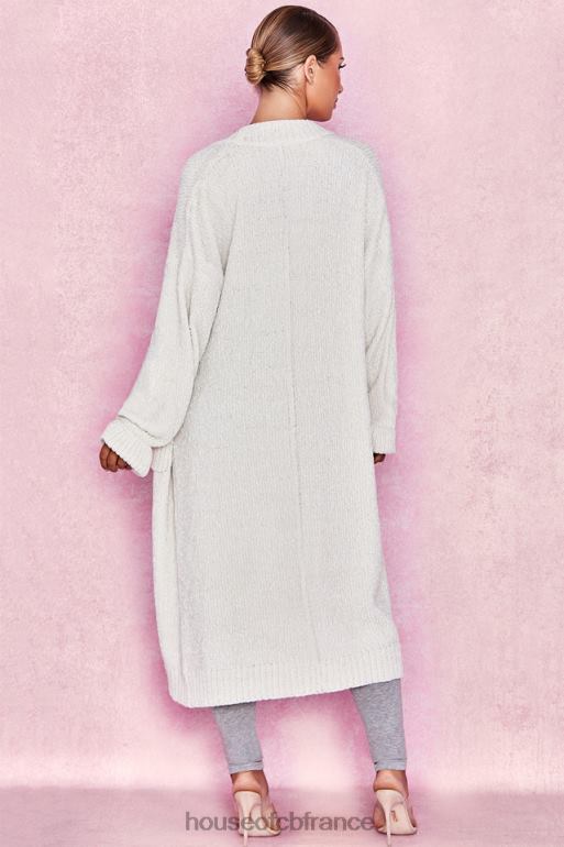 House of CB cardigan ample en chenille blanc cassé céline N888H1054 vêtements