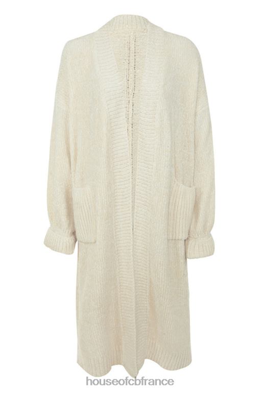 House of CB cardigan ample en chenille blanc cassé céline N888H1054 vêtements
