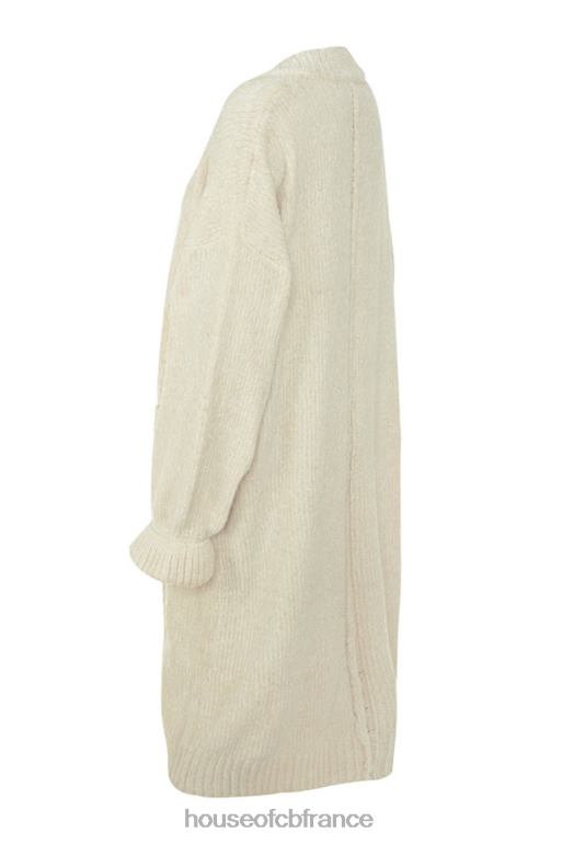 House of CB cardigan ample en chenille blanc cassé céline N888H1054 vêtements
