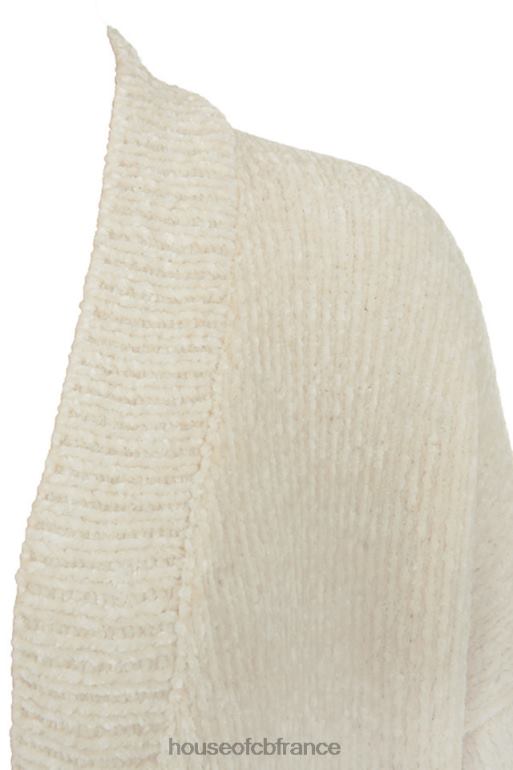 House of CB cardigan ample en chenille blanc cassé céline N888H1054 vêtements