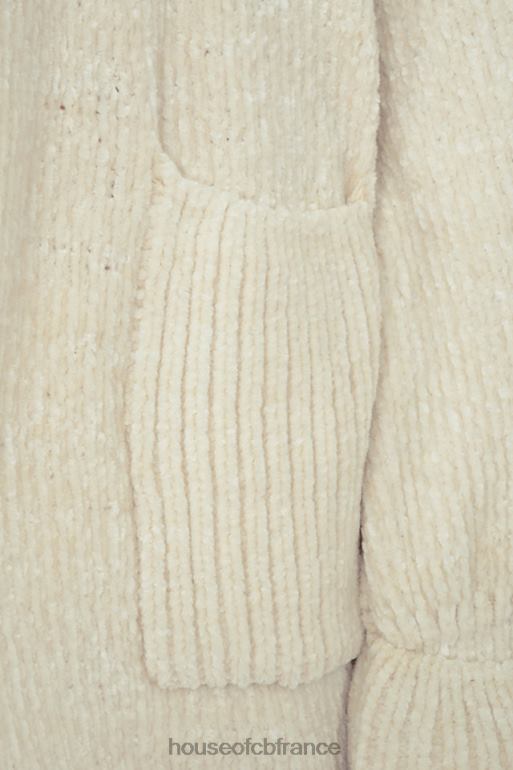 House of CB cardigan ample en chenille blanc cassé céline N888H1054 vêtements