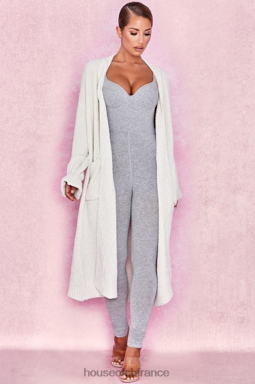 House of CB cardigan ample en chenille blanc cassé céline N888H1054 vêtements