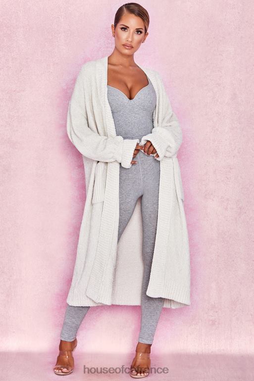 House of CB cardigan ample en chenille blanc cassé céline N888H1054 vêtements