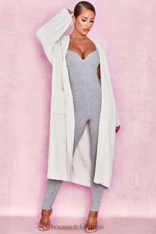 House of CB cardigan ample en chenille blanc cassé céline N888H1054 vêtements