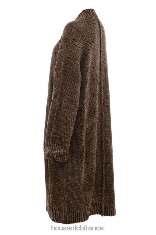 House of CB cardigan ample en chenille chocolat celine N888H1048 vêtements