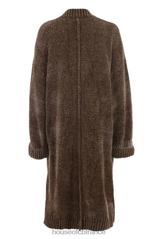 House of CB cardigan ample en chenille chocolat celine N888H1048 vêtements