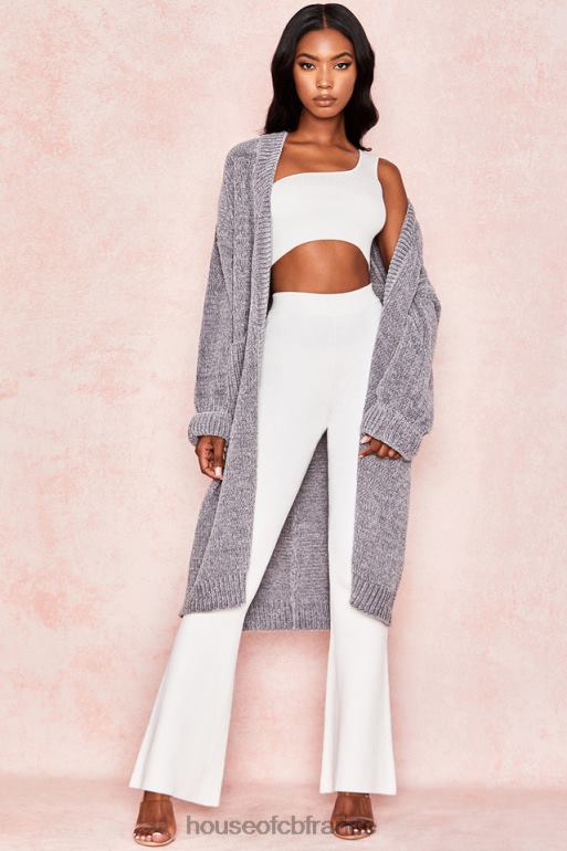 House of CB cardigan ample en chenille gris céline N888H1053 vêtements