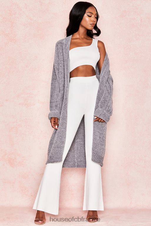House of CB cardigan ample en chenille gris céline N888H1053 vêtements