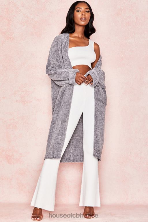 House of CB cardigan ample en chenille gris céline N888H1053 vêtements