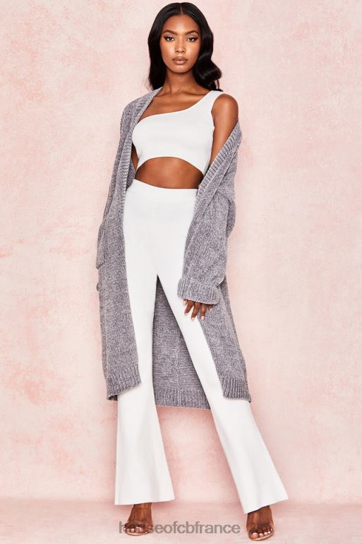 House of CB cardigan ample en chenille gris céline N888H1053 vêtements