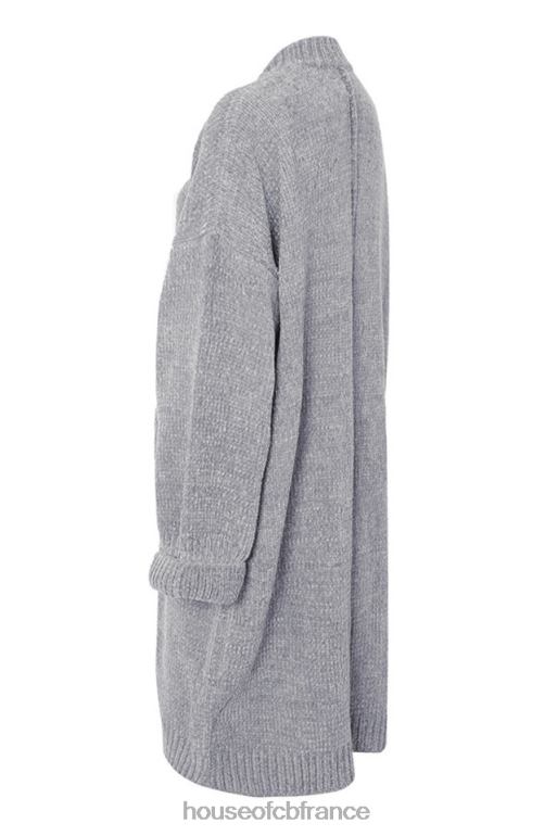 House of CB cardigan ample en chenille gris céline N888H1053 vêtements