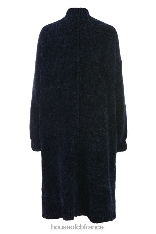 House of CB cardigan ample en chenille marine celine N888H1044 vêtements