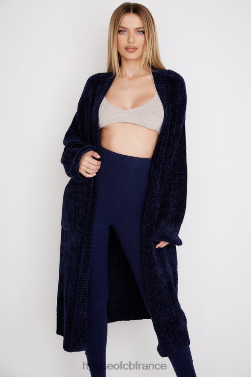 House of CB cardigan ample en chenille marine celine N888H1044 vêtements