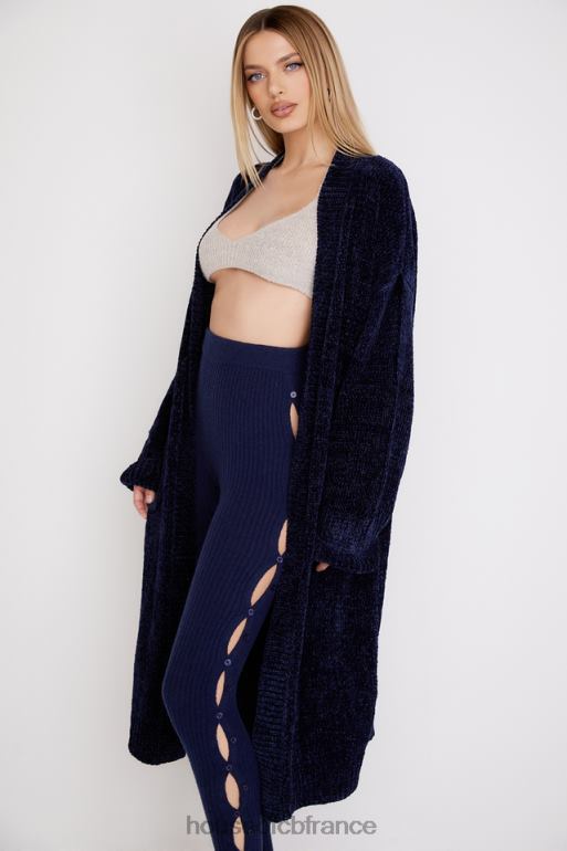 House of CB cardigan ample en chenille marine celine N888H1044 vêtements