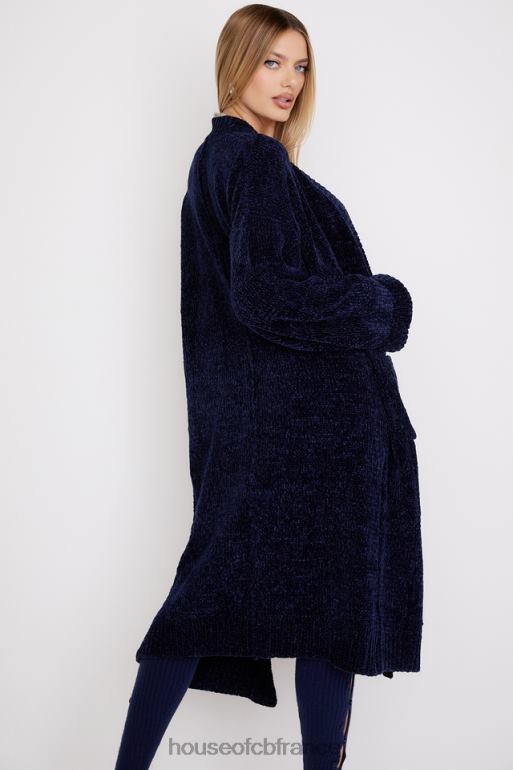 House of CB cardigan ample en chenille marine celine N888H1044 vêtements
