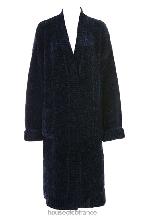 House of CB cardigan ample en chenille marine celine N888H1044 vêtements